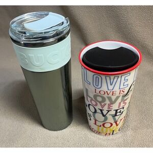 Starbucks Love Is Love Pride Ceramic Travel Tumbler Mug 12oz Red Rim 2018